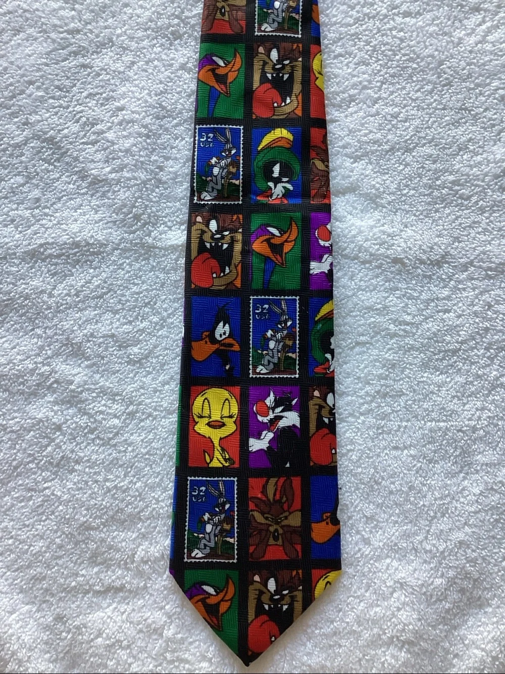 Warner Bros. Looney Tunes Character Panel Tie in Black Multi-Color